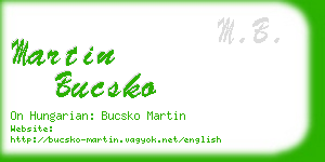 martin bucsko business card